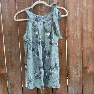 Elegant Green Floral Women's Blouse